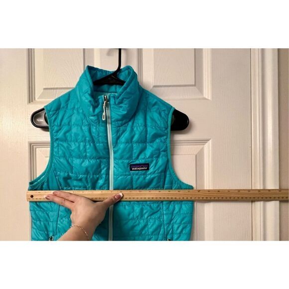 Patagonia Nano Puff Insulated Aqua Blue Versatile Vest Women’s Size Small - Picture 8 of 9